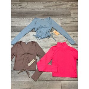BlaShe bundle of 3 cinched crop tops size S